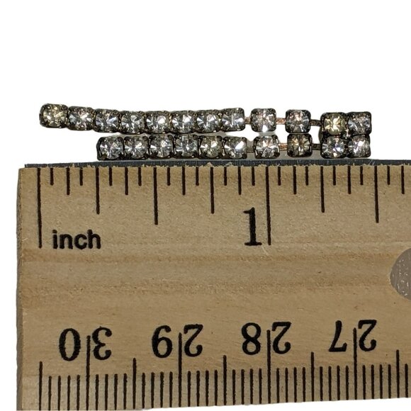 Silver Rhinestone Waterfall Stud Earrings A139 - Picture 4 of 5